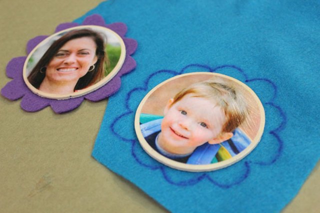 Glue felt flower shapes to the back