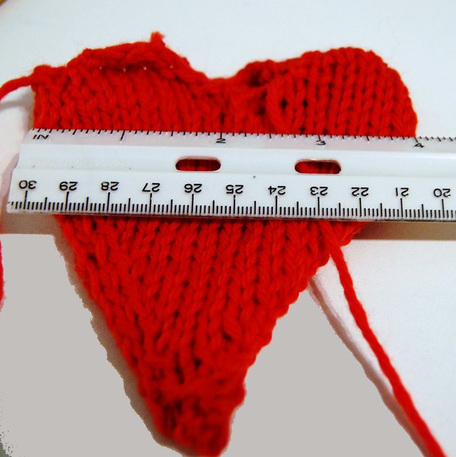 The finished heart will be 4" across.
