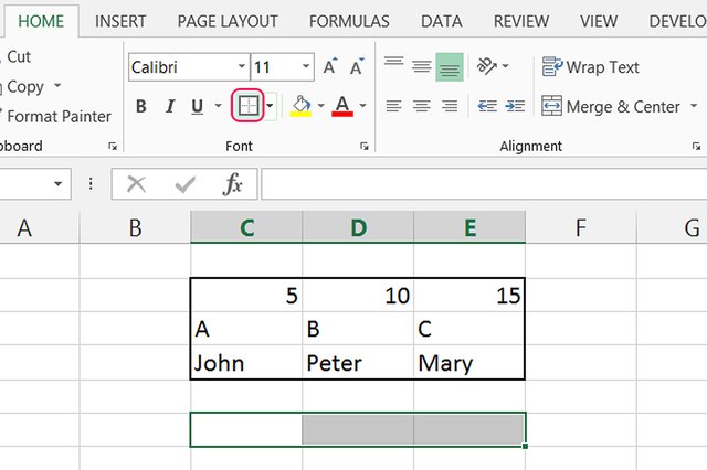 excel for mac adding borders