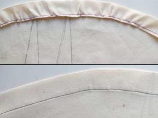 Hemming a circle skirt.