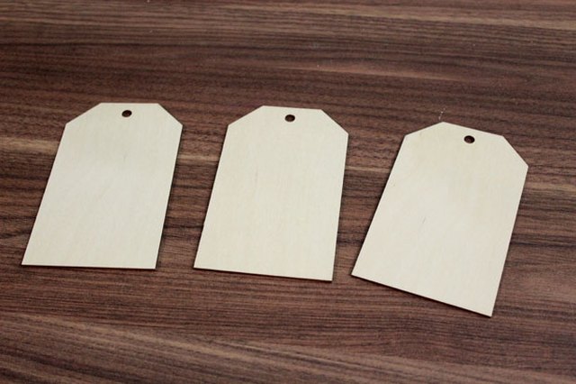 Plain wood luggage tags
