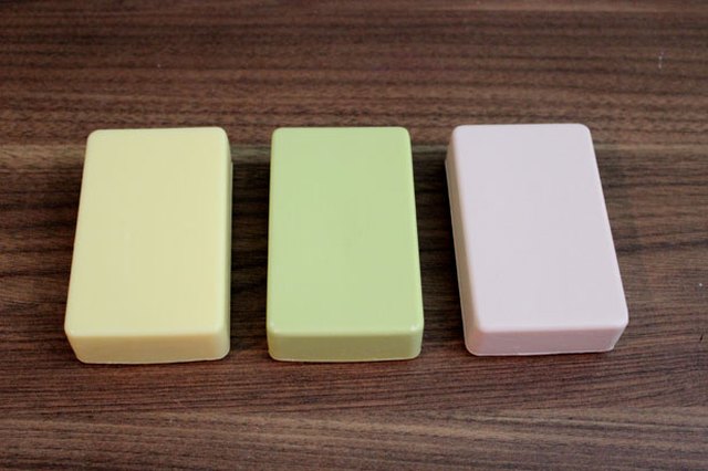 Soap bars with a flat surface