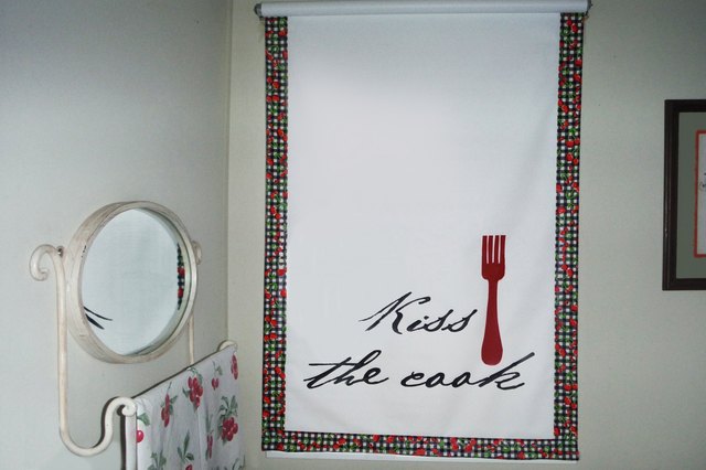 Use purchased phrases to enhance a roller shade.