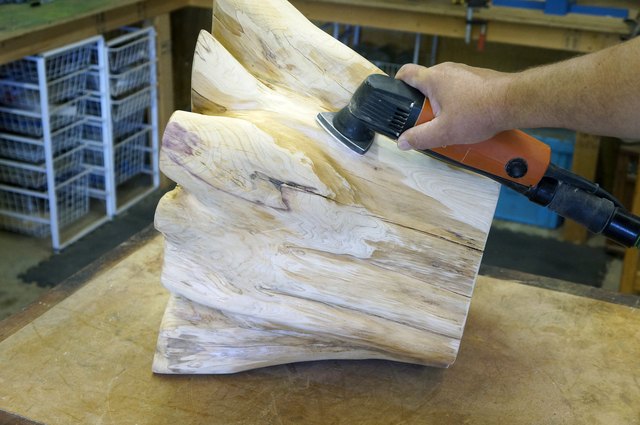 Contouring with detail sander.
