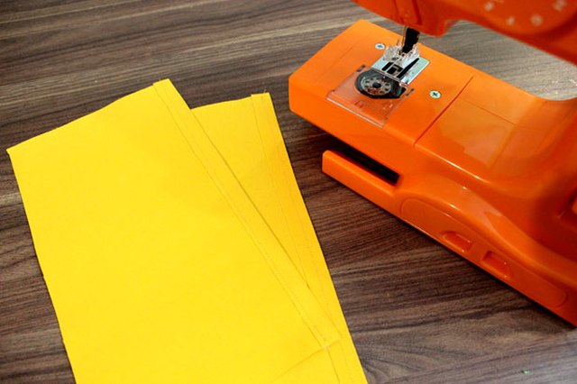 Sew a hem on the smaller pieces