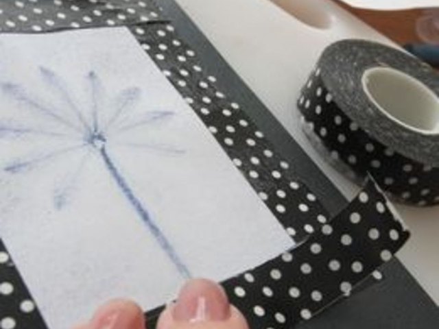 Tape to the card.