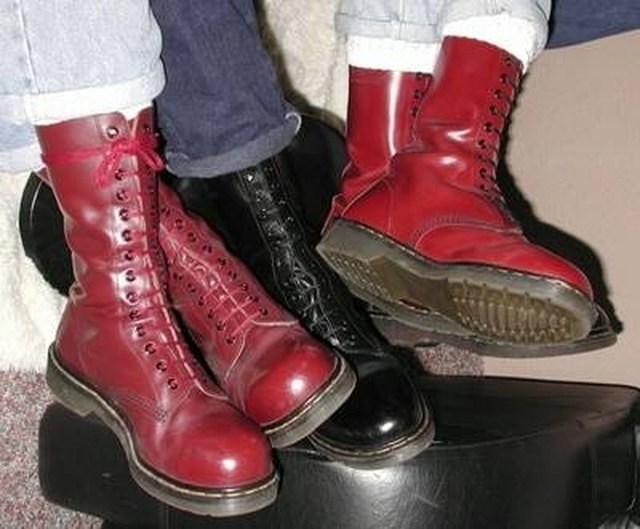 Cherry red and black Doc Martens