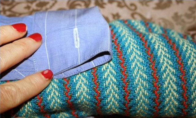 Insert Dishtowel and Fold Back Cuff