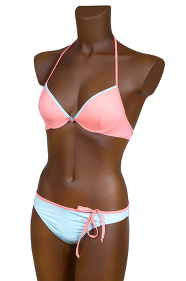 Pool chemicals often fade and yellow bright swimsuits.