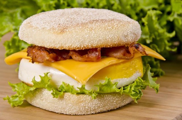 Bacon, egg and cheese sandwich.