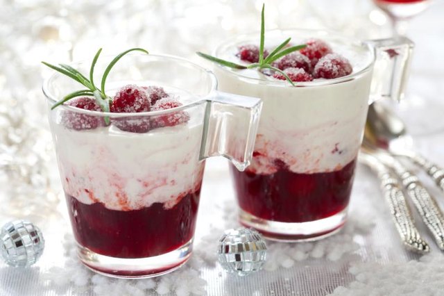 Individual pre-portioned fruit parfaits.