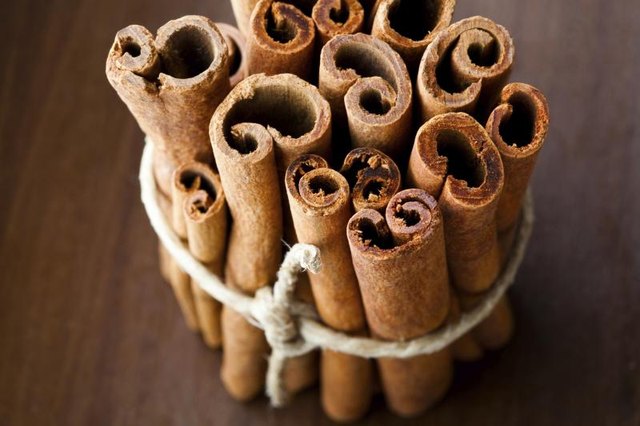 Bundled cinnamon sticks.