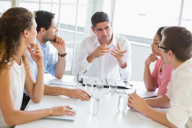 Group meeting in office