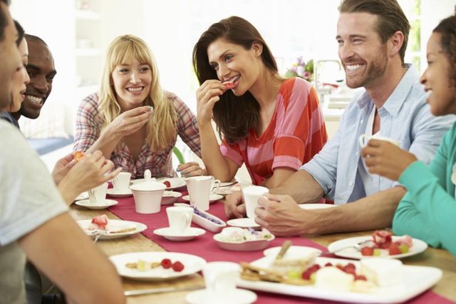 Group of friends snacking on appetizers