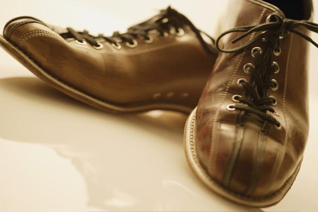 Close-up of shoes made of genuine leather.