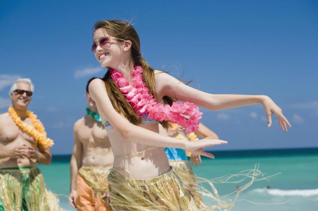 Girl dancing on beach