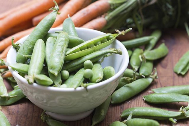 Fresh snap peas and carrots