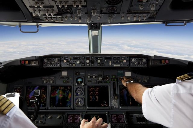 Pilots in the cockpit.
