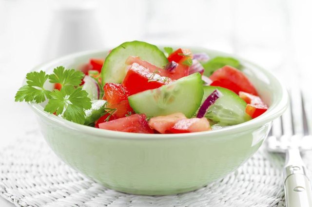 Small bowl of fresh vegetable salad.