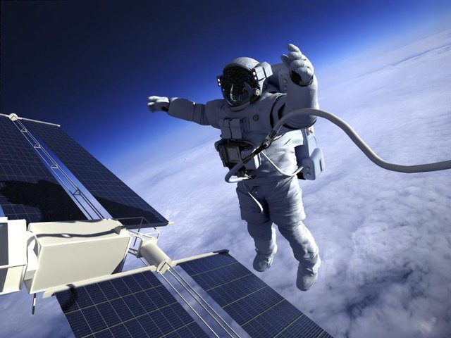 An astronaut in space.
