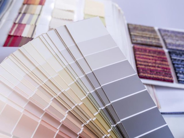Paint swatches fanned out.