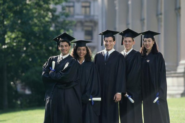 College students on graduation day. College students on graduation day.