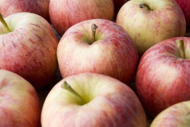 A box of fresh apples.