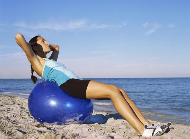 Crunches on a stability ball