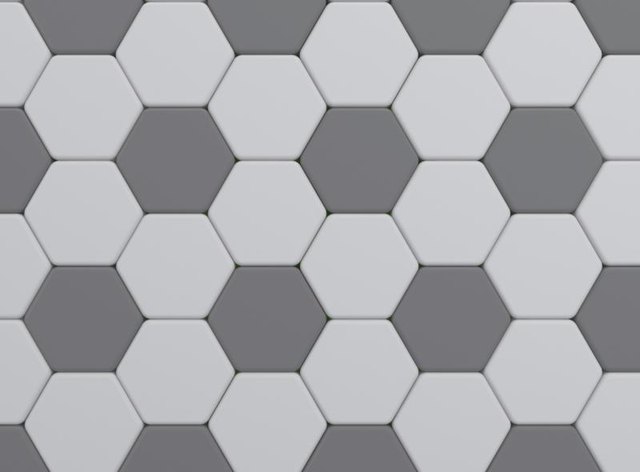 Close-up of hexagonal ceramic tiles