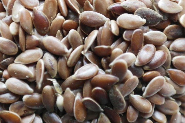 A close-up of flaxseeds.