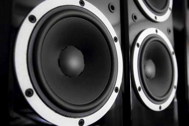 Close-up of indoor speaker system