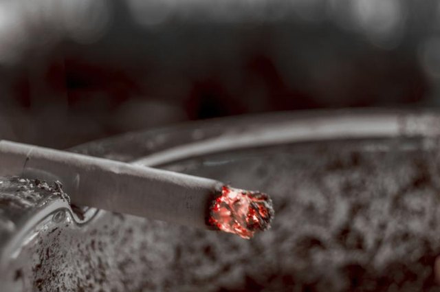 A burning cigarette