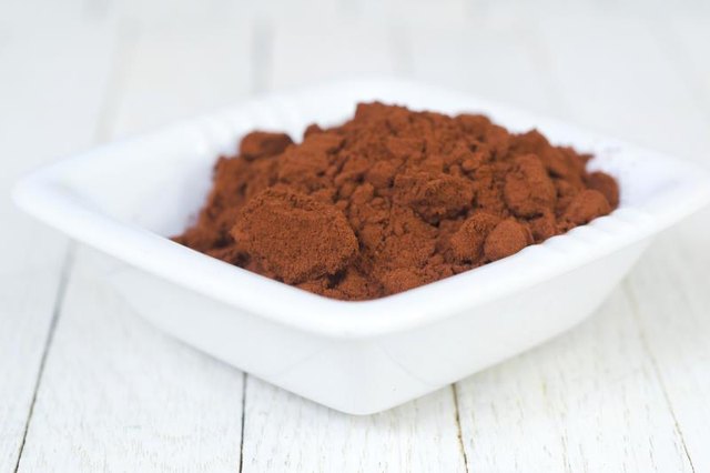 A bowl filled with cocoa powder