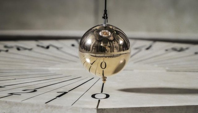The pendulum at the Pantheon in Paris. The pendulum at the Pantheon in Paris.