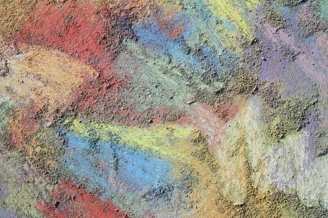 Colorful chalk dust.
