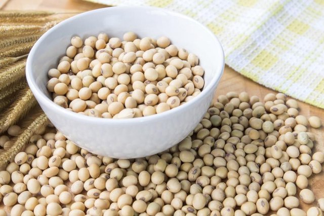 Small bowl of soybeans.