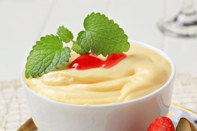 Bowl of vanilla custard
