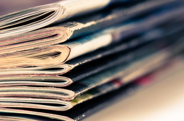 Pile of magazine.