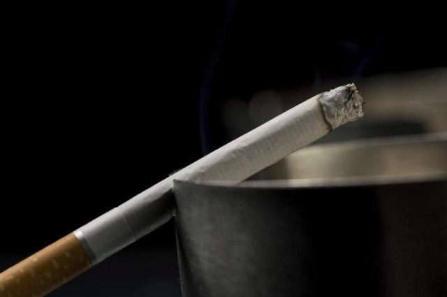 Cigarette on ashtray