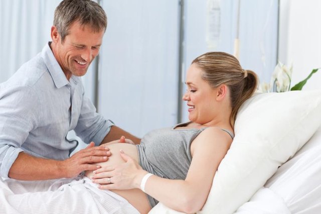 During the second and third trimesters, you'll be able to feel your baby's extremities press against your belly. During the second and third trimesters, you'll be able to feel your baby's extremities press against your belly.