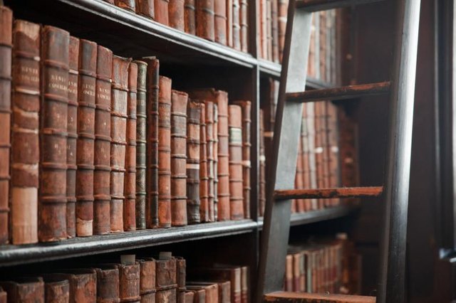 A library with rare and vintage works.