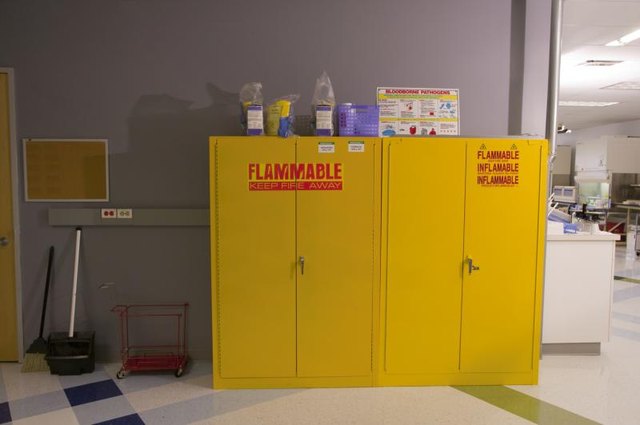 A locker storing flammable liquids.