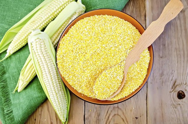 Bowl of cornmeal.