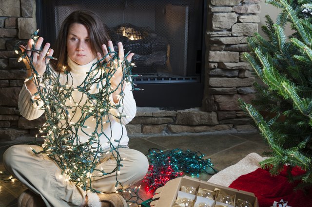 Tangled holiday lights make decorating a challenge.