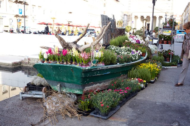 Old boats sometimes work for flower gardens in relatively small spaces.