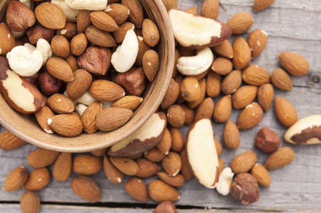 Small bowl of mixed nuts. Small bowl of mixed nuts.