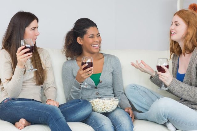 Ladies enjoying their night in.