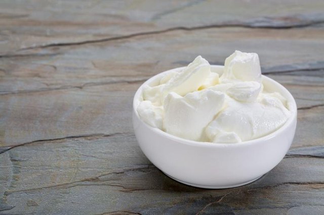 Small bowl of Greek yogurt.