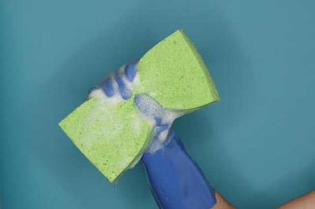 Remove paint from leather.