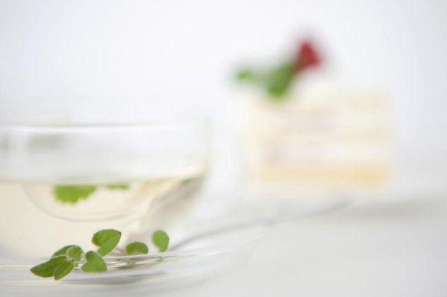 Green tea glass.